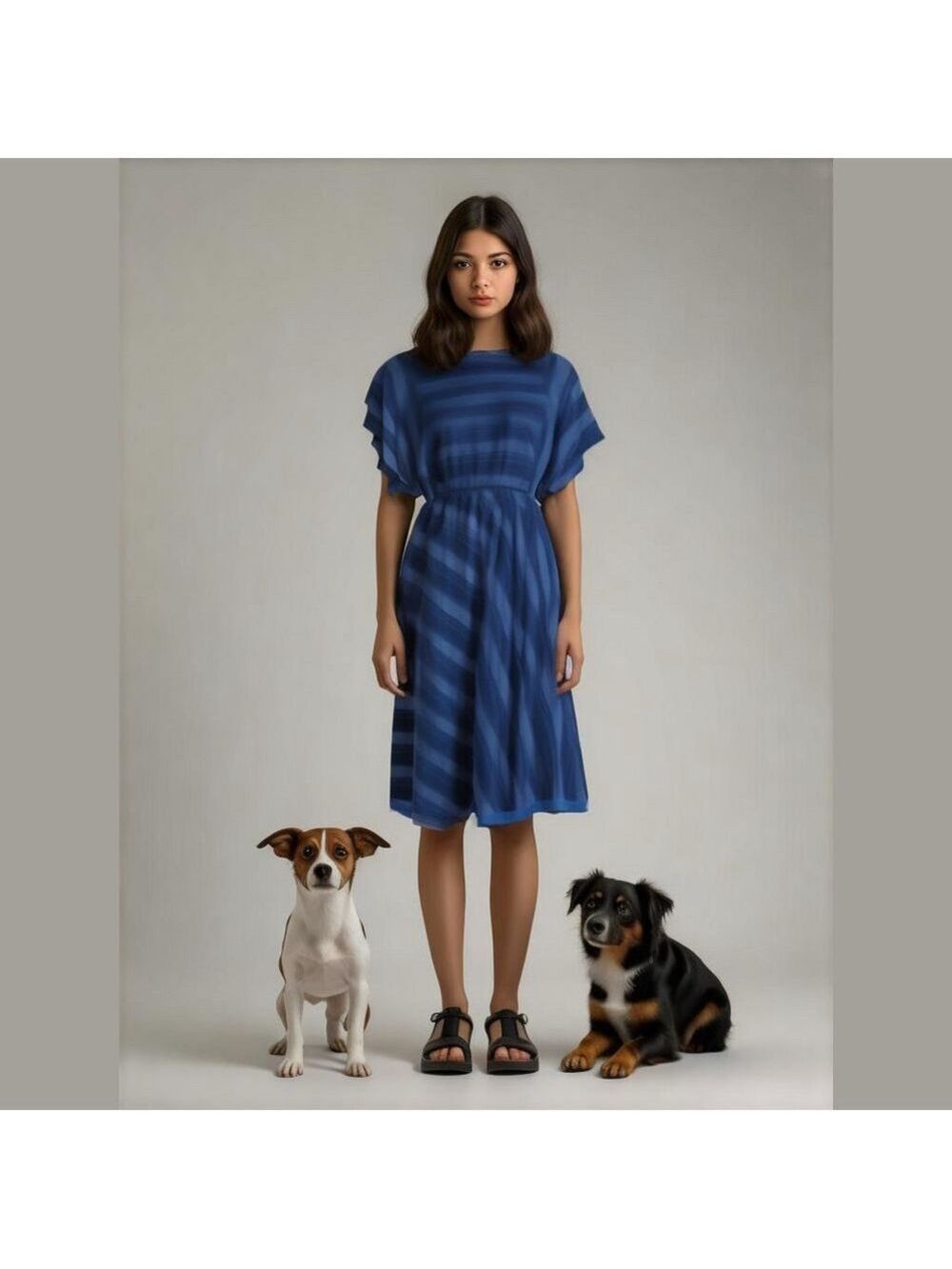 Vintage 70s 80s Short Sleeve Modest Dress Stripes cottagecore granny